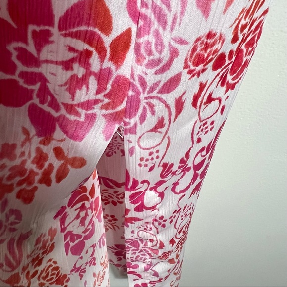 Oscar De La Renta Pink Label Lightweight Robe House Coat-Pink Floral-Small - Picture 7 of 9